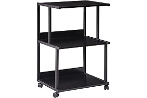 IBUYKE Black Printer Stand: Stylish and Functional Office Solution