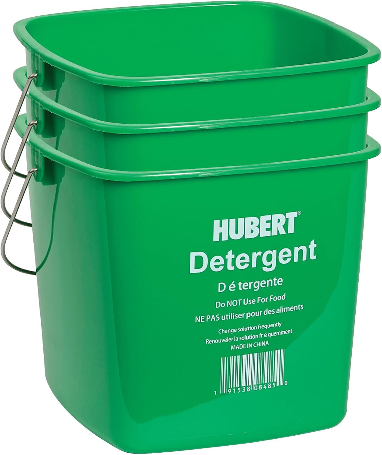 HUBERT® 6-Quart Red Sanitizing Bucket – Polyethylene, Commercial Grade,3 pk