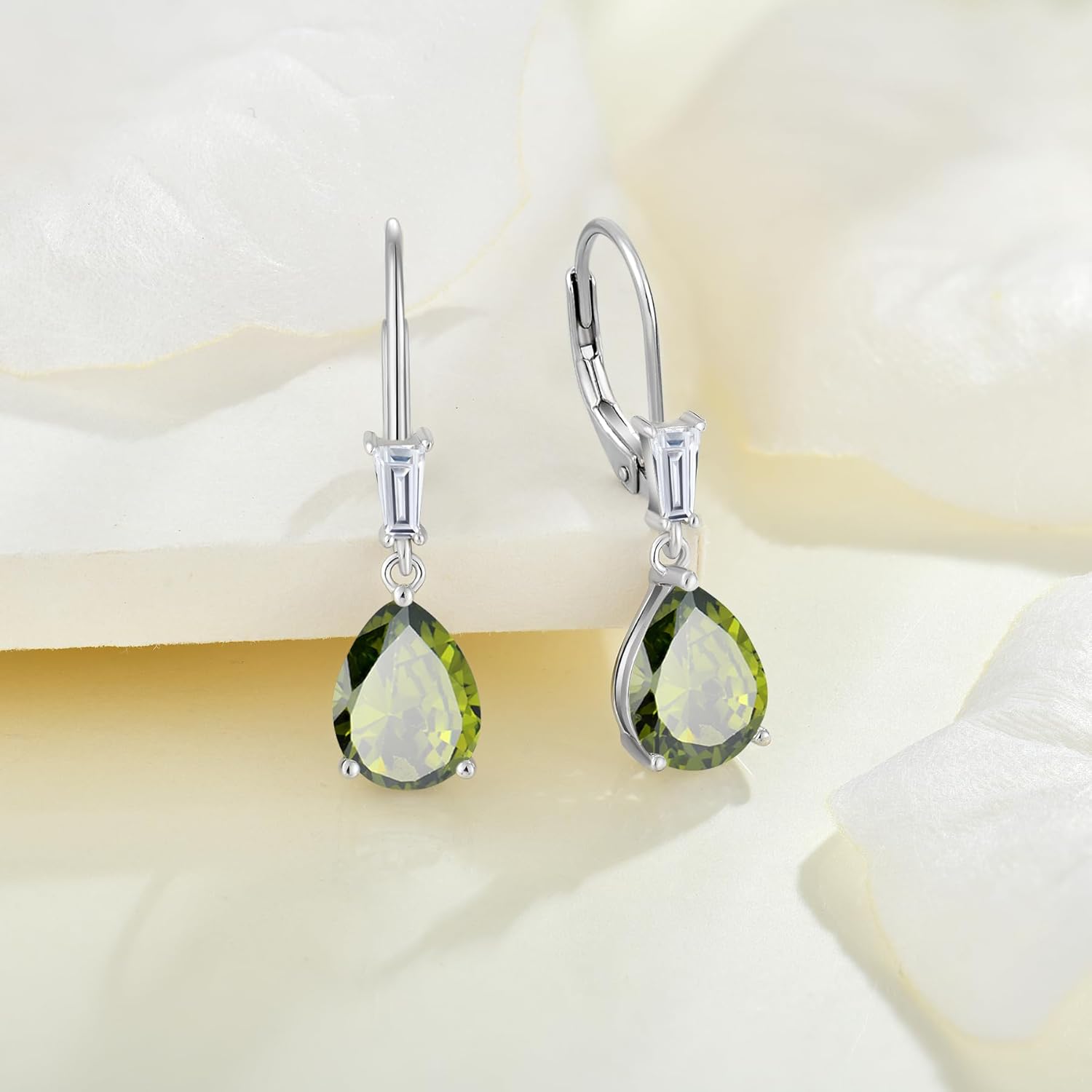 Women Dangle Drop Earrings 925 Sterling Silver 5A Cubic Zirconia Leverback Teardrop Earrings Anniversary Mother's Day Birthday Christmas for Her - Image 6