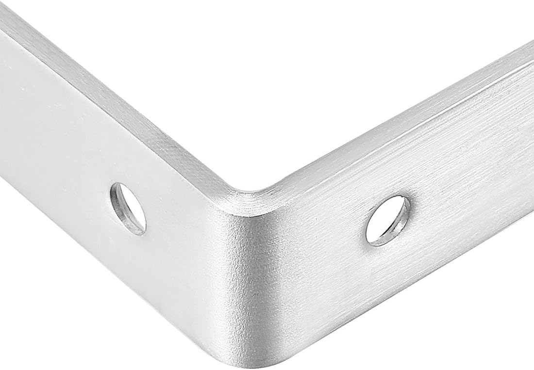 uxcell Stainless Steel Shelves Corner Brace 80mmx80mmx20mm, Joint L Shape Right Angle Corner Fastener Joints Support Bracket, Pack of 4