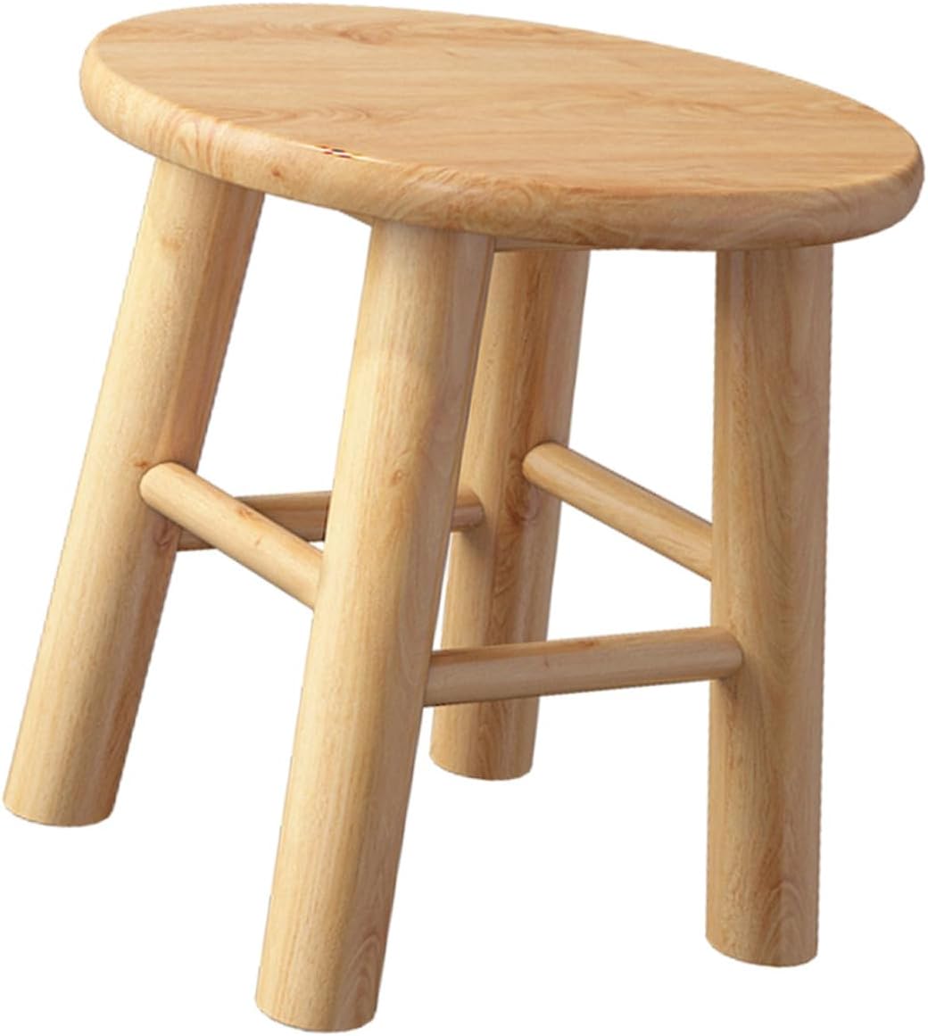 Solid Hardwood Shoe Changing Stool for Small Step Stool with Smooth Edges Lightweight Wood Seat for Bathroom and Bedroom Daily Use