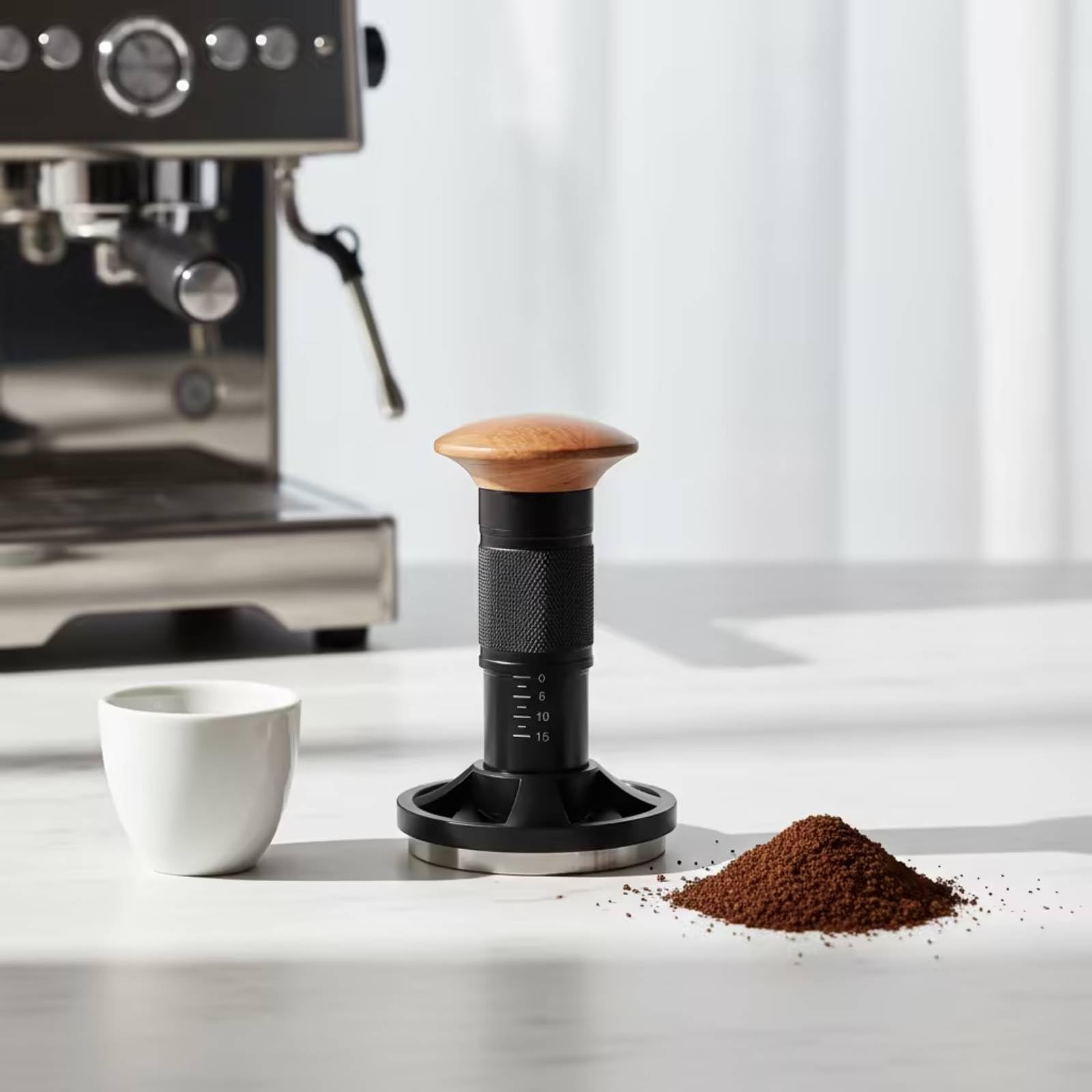 predolo Prensador Café con Resorte Ajustado Prensador Café Profesional Tamper para Baristas, 58mm