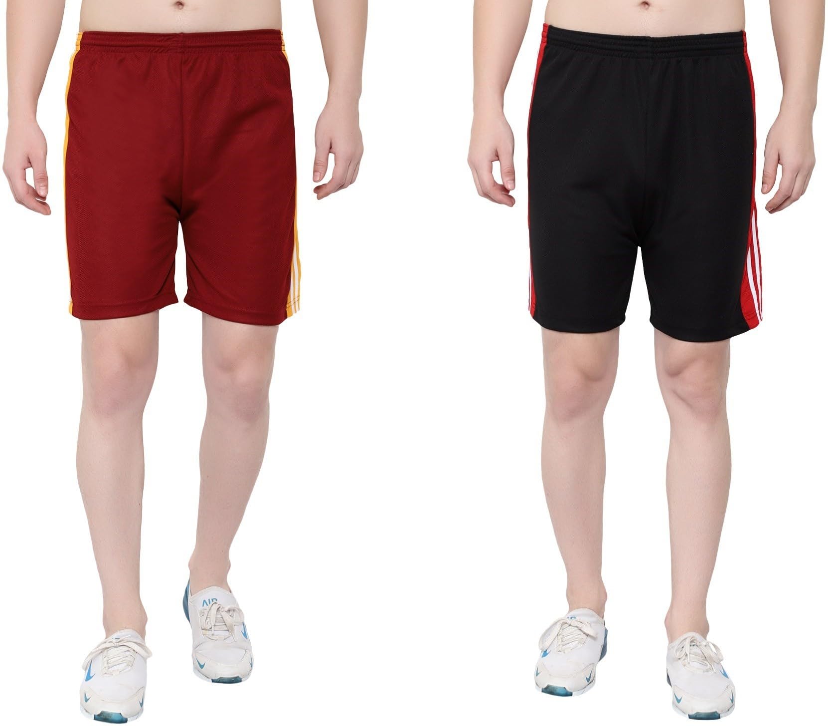 Striped Men Multicolor Regular Shorts S-JAL_725-Mehroon-Black-picture-31
