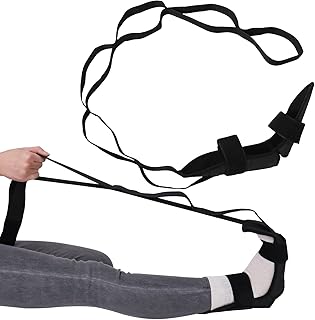 FRIUSATE Yoga Stretching Strap Leg Stretcher For Plantar Fasciitis Flex Stretcher Belt With Loops For Improve Strength, Leg and Foot Stretch Assist, Calf Pain Relief Hamstring Stretcher