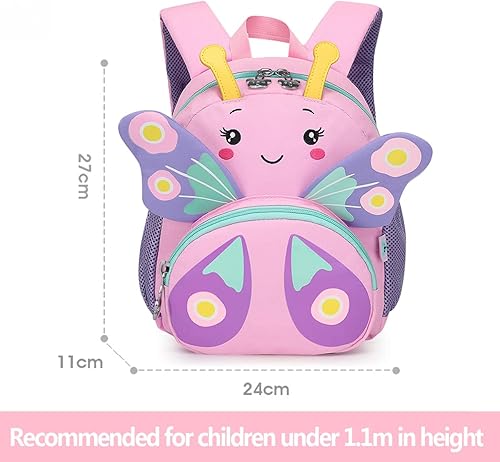 Miniatura 7 de CAMTOP Bonita mochila para niños pequeños, bolsa escolar pequeña de animales de dibujos animados 3D, para niñas y niños, guardería de viaje, rosado
