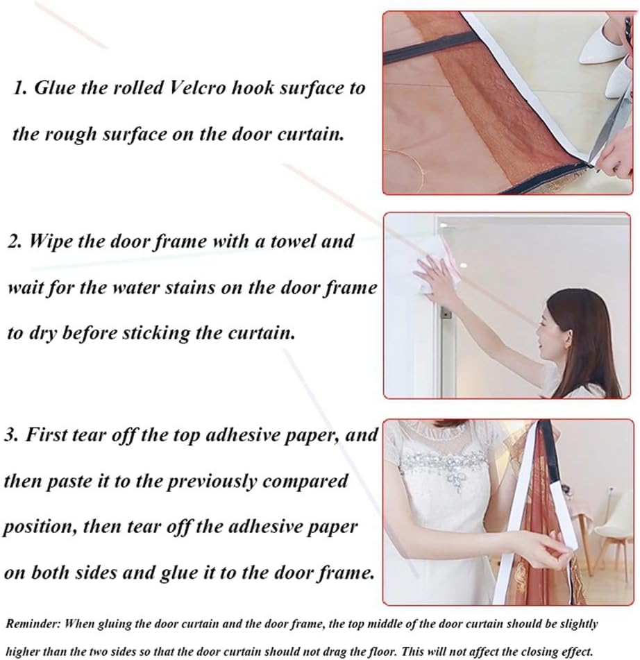 Image of Tree Printed Design Magnetic Mosquito Net for Door Mosquito Curtain for All Types Door Net Auto-Closing Insect Screen to Keep Mosquitoes Out (210 * 100cm)
