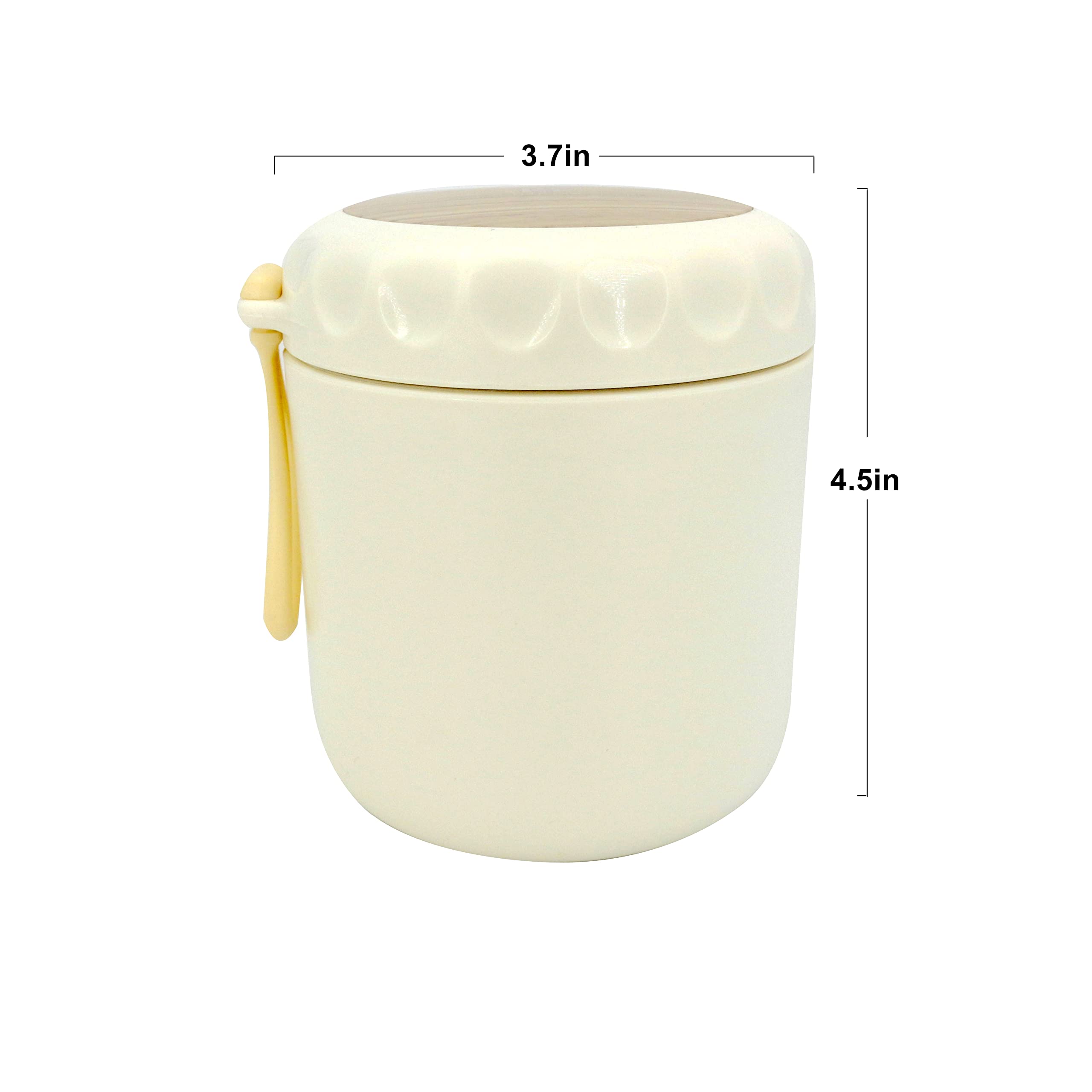 Thermos per alimenti per bambini, contenitore termico per alimenti caldi, contenitore isolato per zuppe per cibi caldi e freddi, thermos per bambini (acciaio inossidabile bianco)