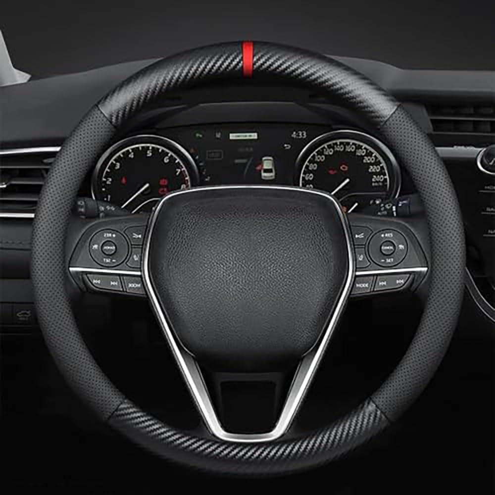 MYRFCSA Car Steering Wheel Covers, for VW Tiguan ALLSPACE BW 2016-2024 Soft Breathable and Anti-Slip Car Accessory Steering Wheel Protector Cover,A