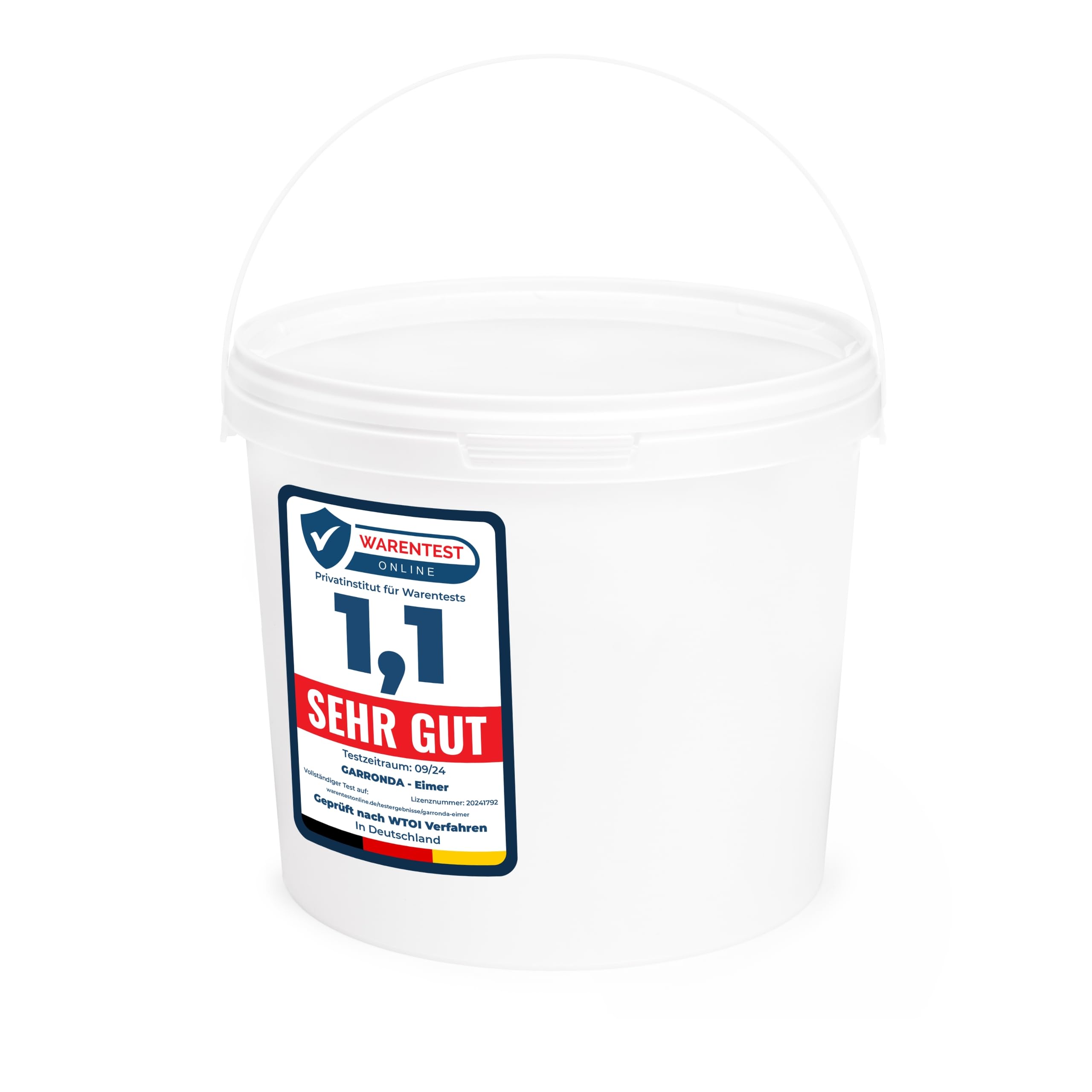 Garronda Eimer mit Deckel 5 L für die Lagerung von Lebensmittel- und Chemischen Produkten 10 Stück Weiß GD-0071