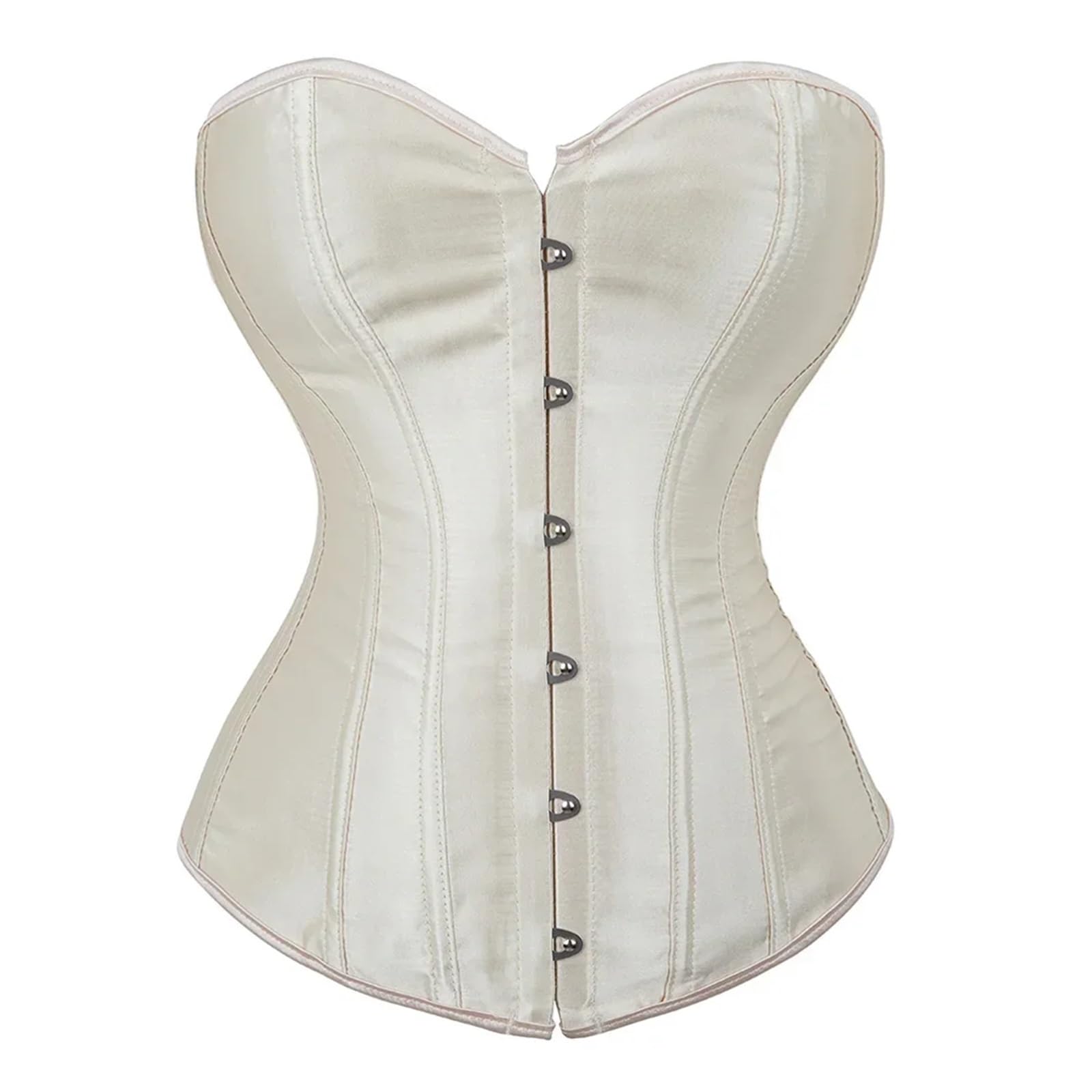 Corset pour femmes bustier vintage en satin beige haut de gamme