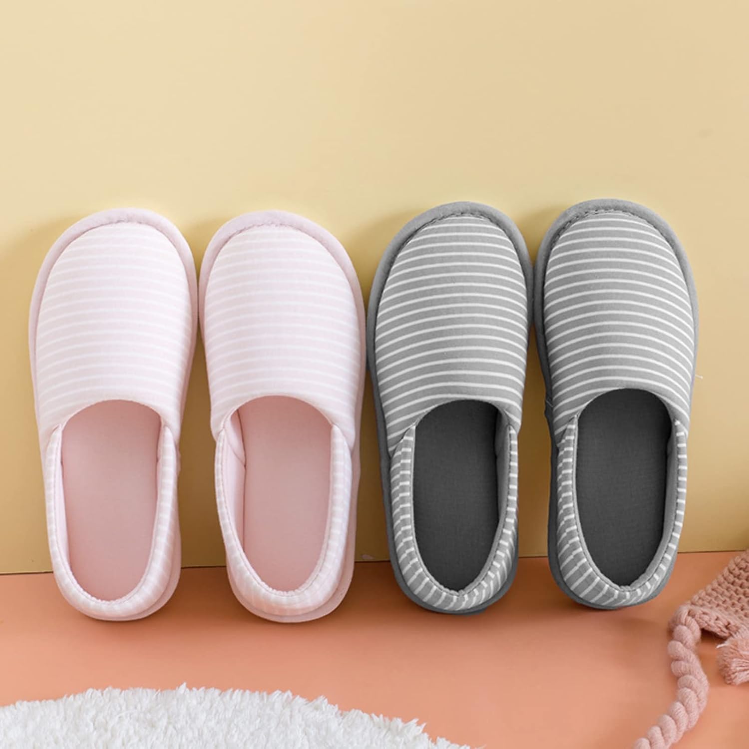 [ココマリ] スリッパ レディース ルームシューズ かかと付き 滑り止め おしゃれ 歩きやすい かかとあり 洗える 室内履き R-01