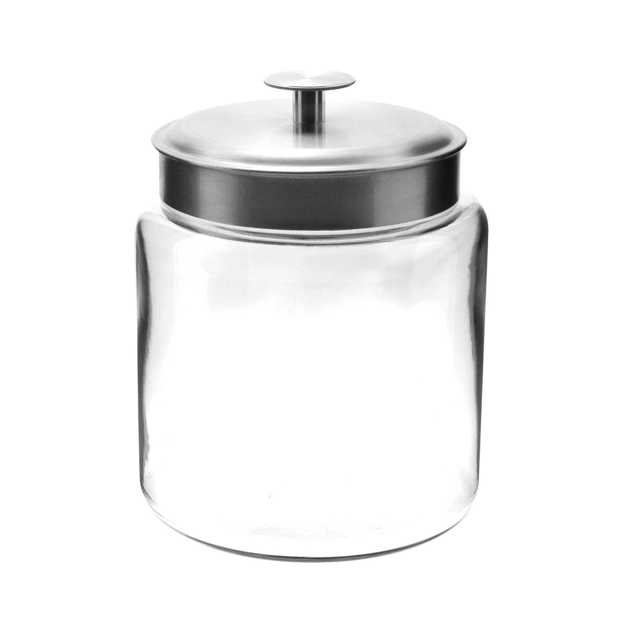 Anchor Hocking White Montana Aluminium Storage Jar Glass, 16 X 16 X 22 Cm