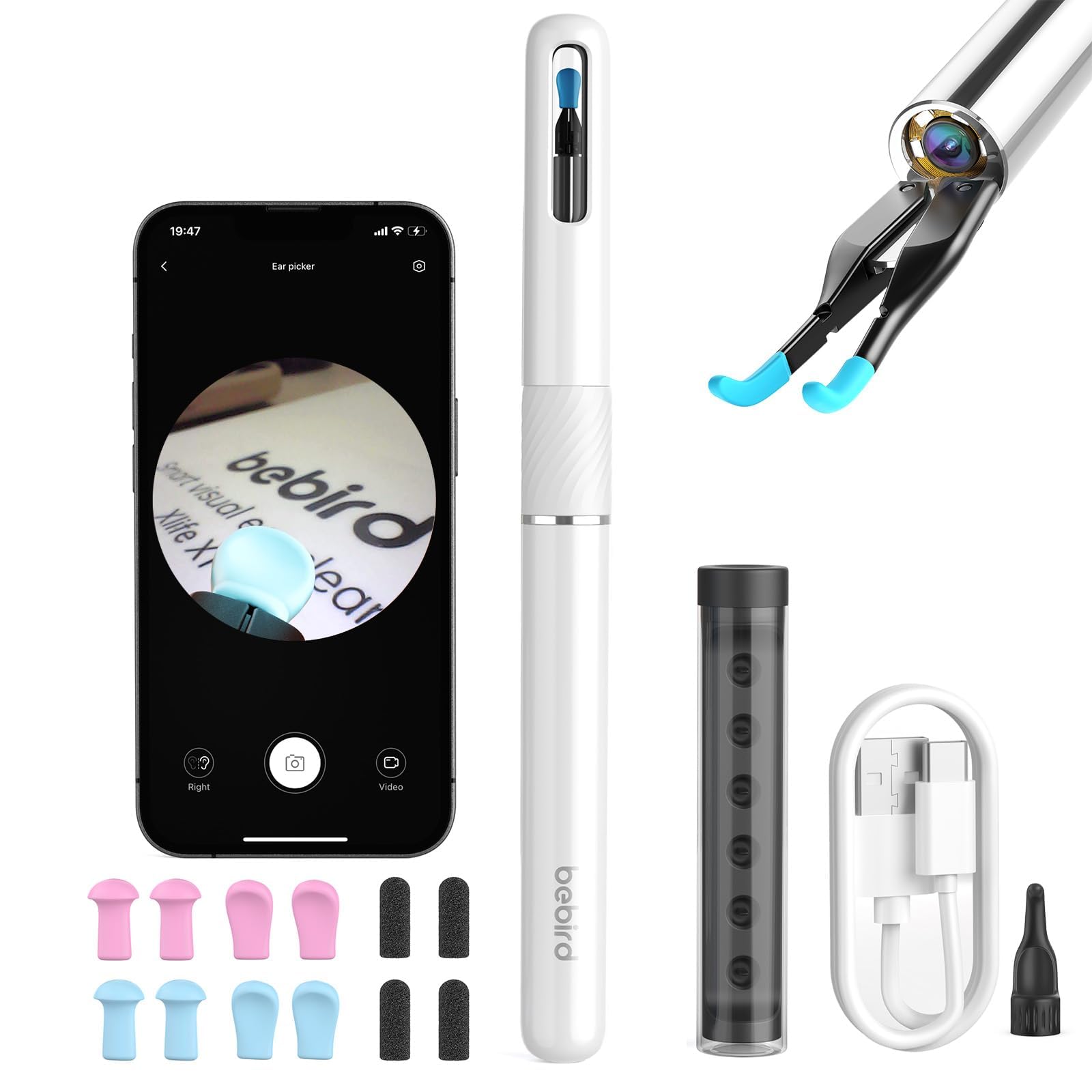 Amazon.co.jp: BEBIRD 耳かき カメラ メカニカルアーム付き 1000W画素