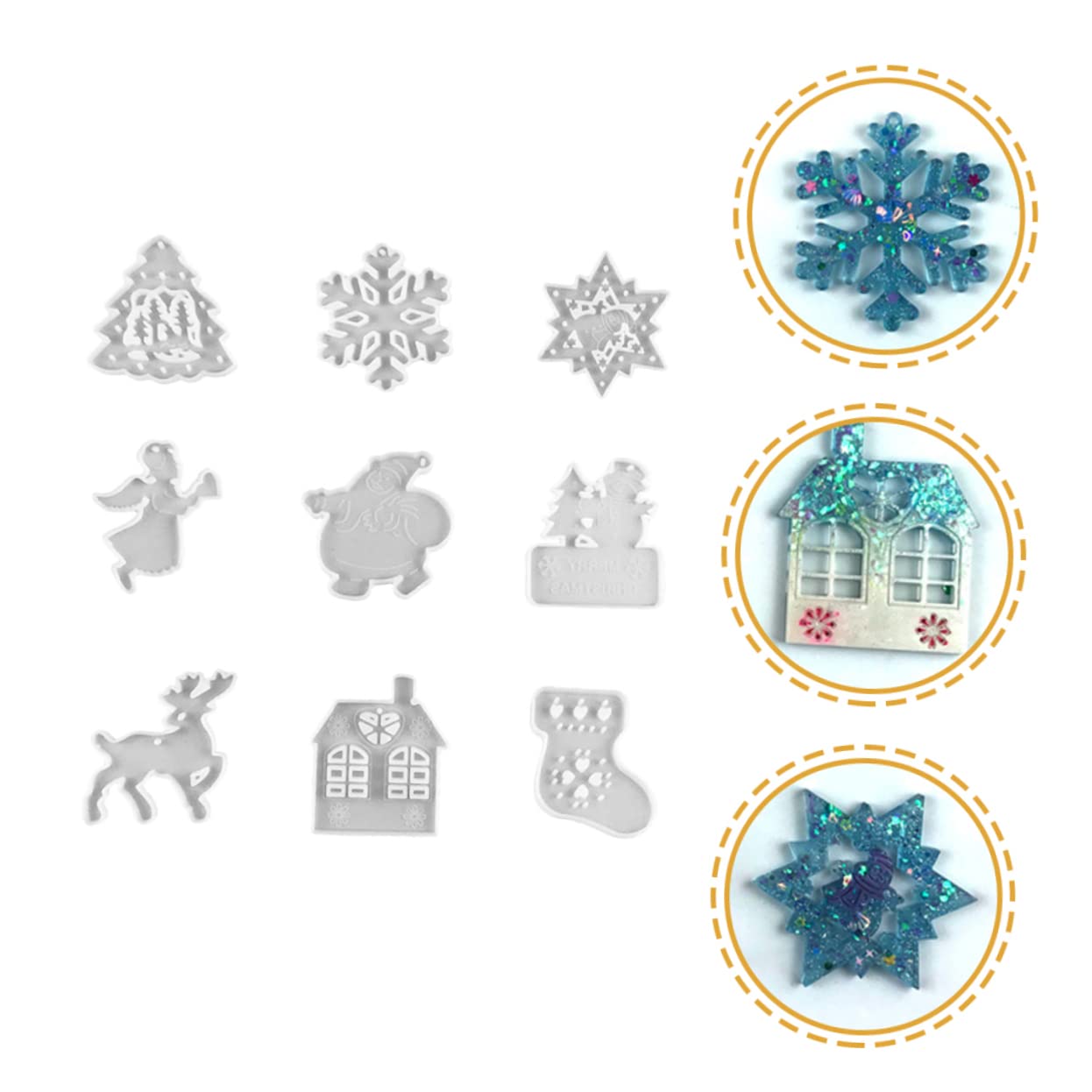 Anneome 18piezas Moldes Para Colgantes De Ventilación De Navidad Moldes De Epóxica Para Decoración De Campanillas Manualidades De Adornos Navideños