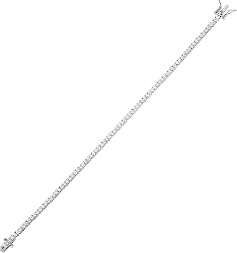 Miniatura 2 de Tienda Essentials Pulsera de tenis chapada en plata de ley con circonita cúbica de corte redondo