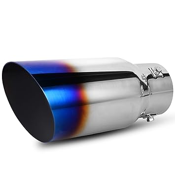 AUTOSAVER88 2.0-2.5 Inch Inlet Blue Burnt Exhaust Tip, Universal Bolt On Stainless Steel Exhaust Tailpipe Tip, 2.0