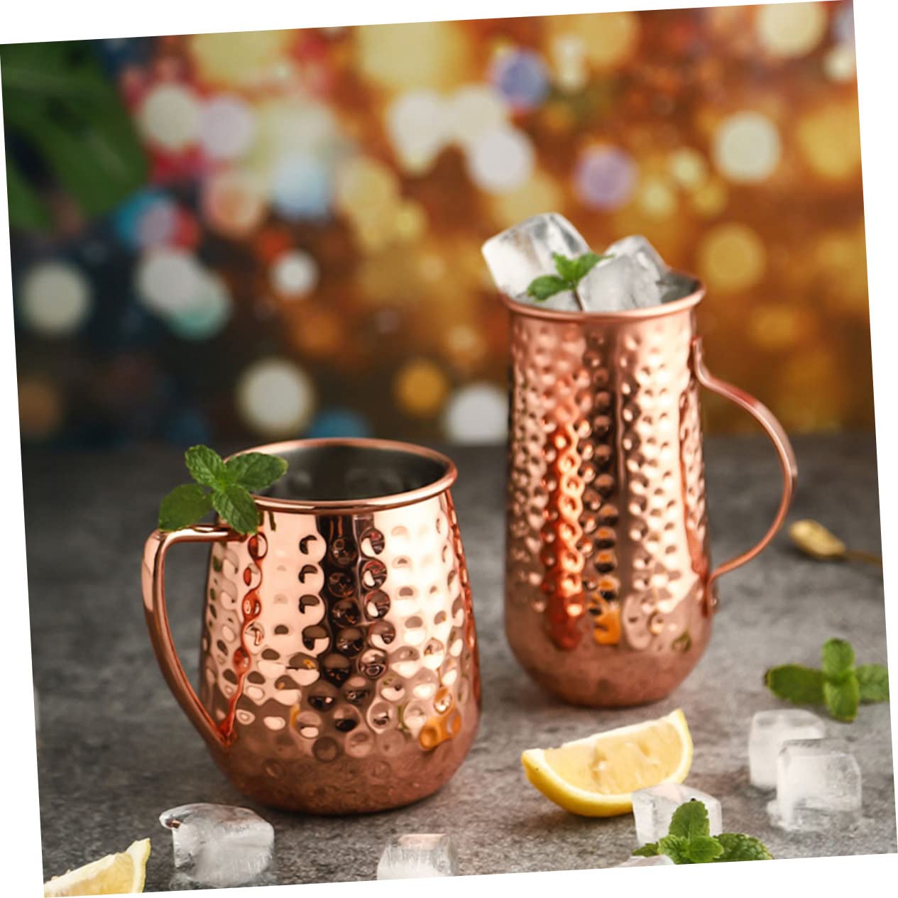 Uonlytech Taza de Acero Inoxidable Martillada para Cócteles Taza para Bar Resistente Capacidad Diseño Práctico y Ligera para Uso Familiar y Profesional