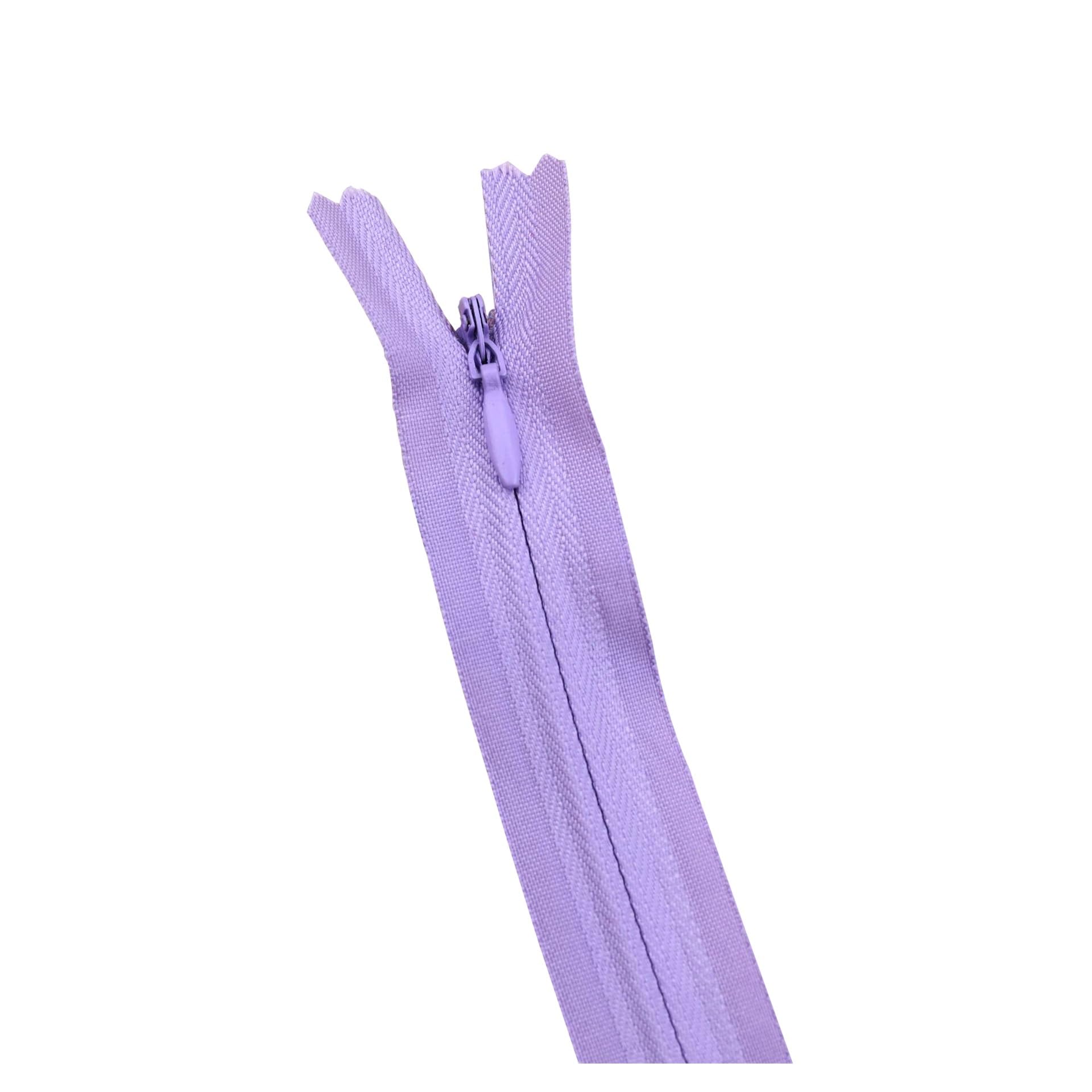 10Pcs/Pack 28cm 35cm -60cm 3# Invisible Zipper Nylon Coil Zipper for DIY Handcraft Cloth Sewing Accessories(Light Purple,40cm)