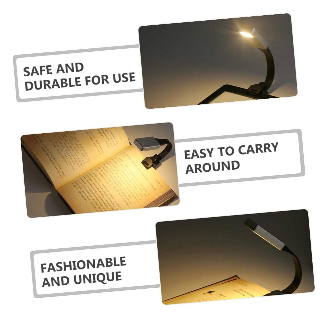 Lampada da Lettura LED Clip Magnetica, Ricaricabile Usb, Acrilico, 250mah, Portatile per Libri e Uso Notturno