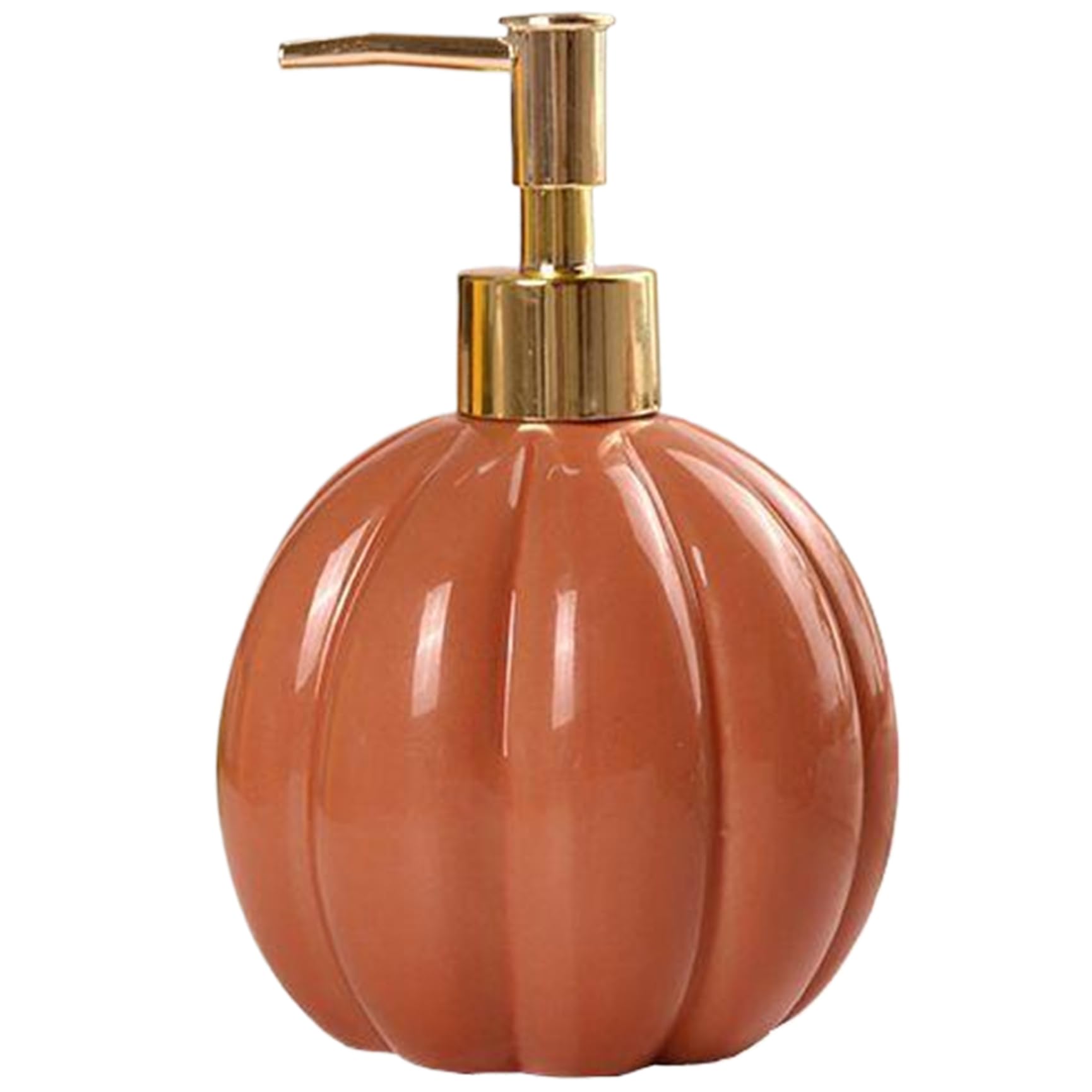 Ngbbby Pumpkin Soap Dispenser Ceramic Fall Soap Dispenser with Golden Pump Refillable 6.5x3.9