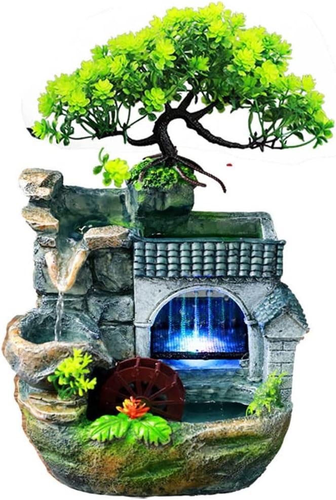 Tabletop Fountain Rockery Waterfall Desktop Mini Crafts Gift Atomizing Humidifier Home Office