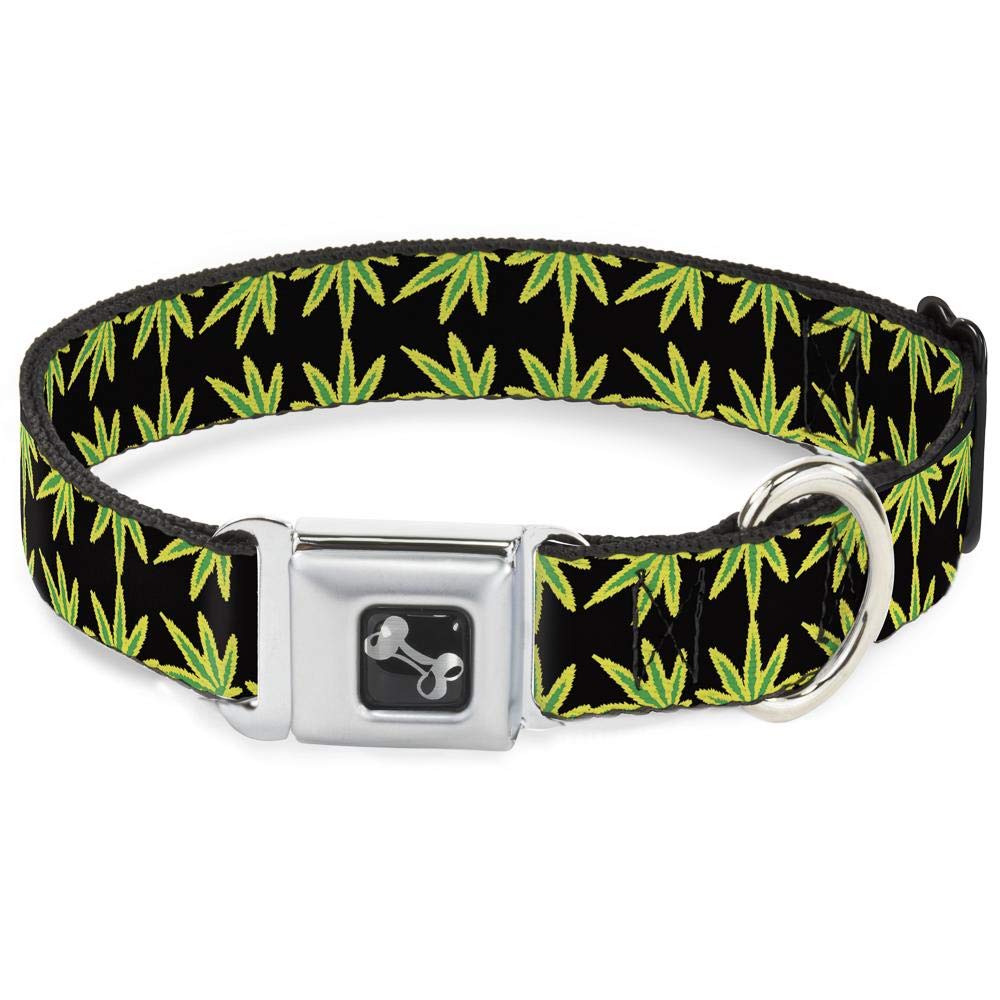 Collier de chien Buckle Down Dc-w31349-s réfléchissant marijuana pour petit chien nylon résistant