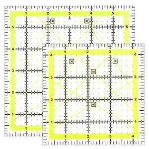 Kuppt 2 Stück Universal Quiltlineal Set
