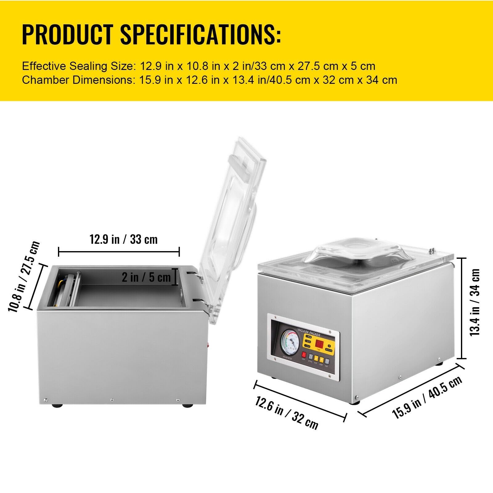 Máquina selladora, Máquina envasadora al vacío de alimentos DZ-260S, selladora al vacío de cámara comercial, máquina selladora for envasado de bolsas de carne de cocina Para bolsas de plástico