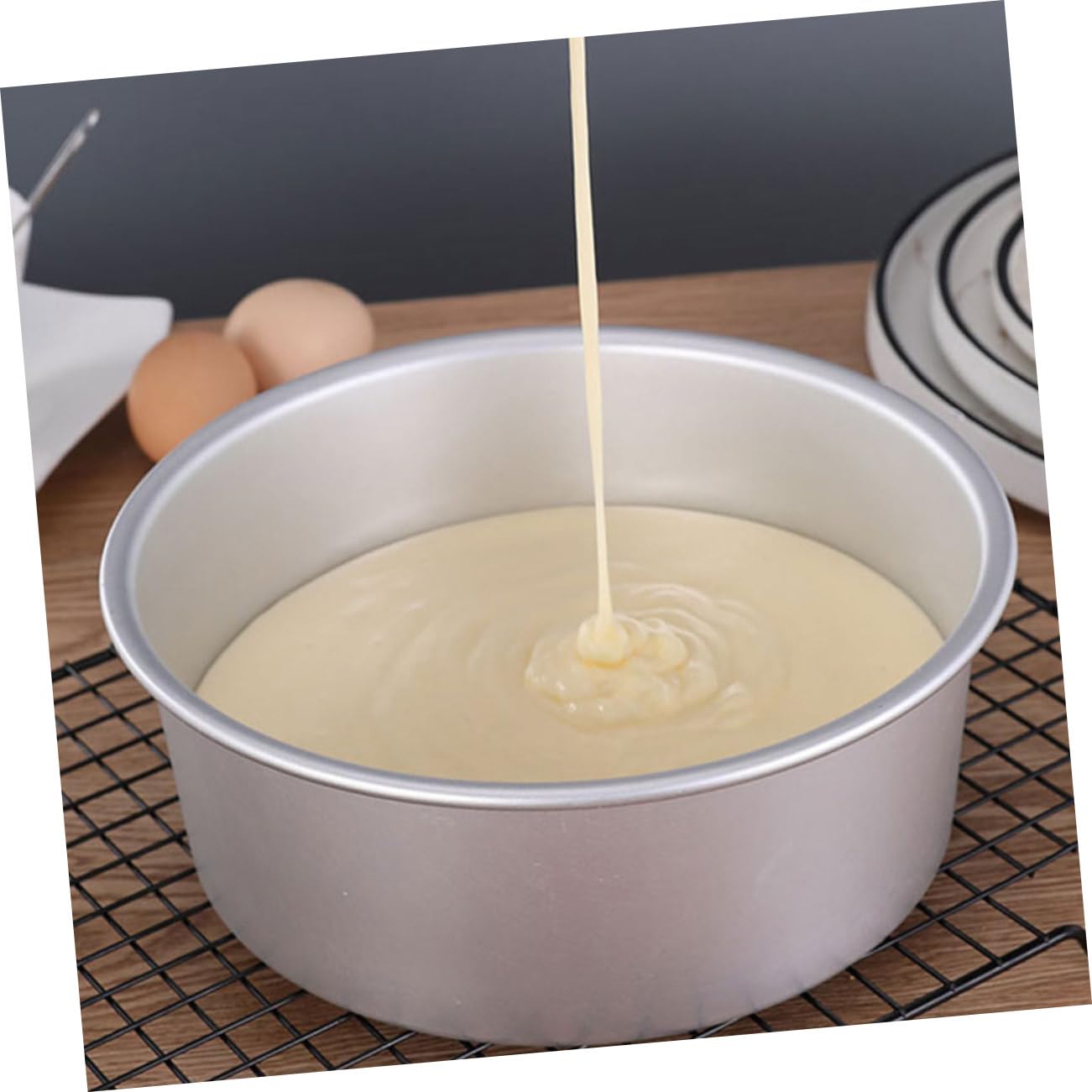 Stampo per Torta Rotondo in Lega di Alluminio con Fondo Rimovibile Antiaderente Teglia da Forno per Dolci e Cheesecake Resistente e Facile da Pulire