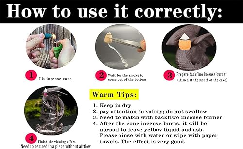 Miniatura 3 de Quemador de incienso de dragón de reflujo hecho a mano, estatua de ornamen, fuente de regalo, decoración del hogar, soporte de incienso en cascada,