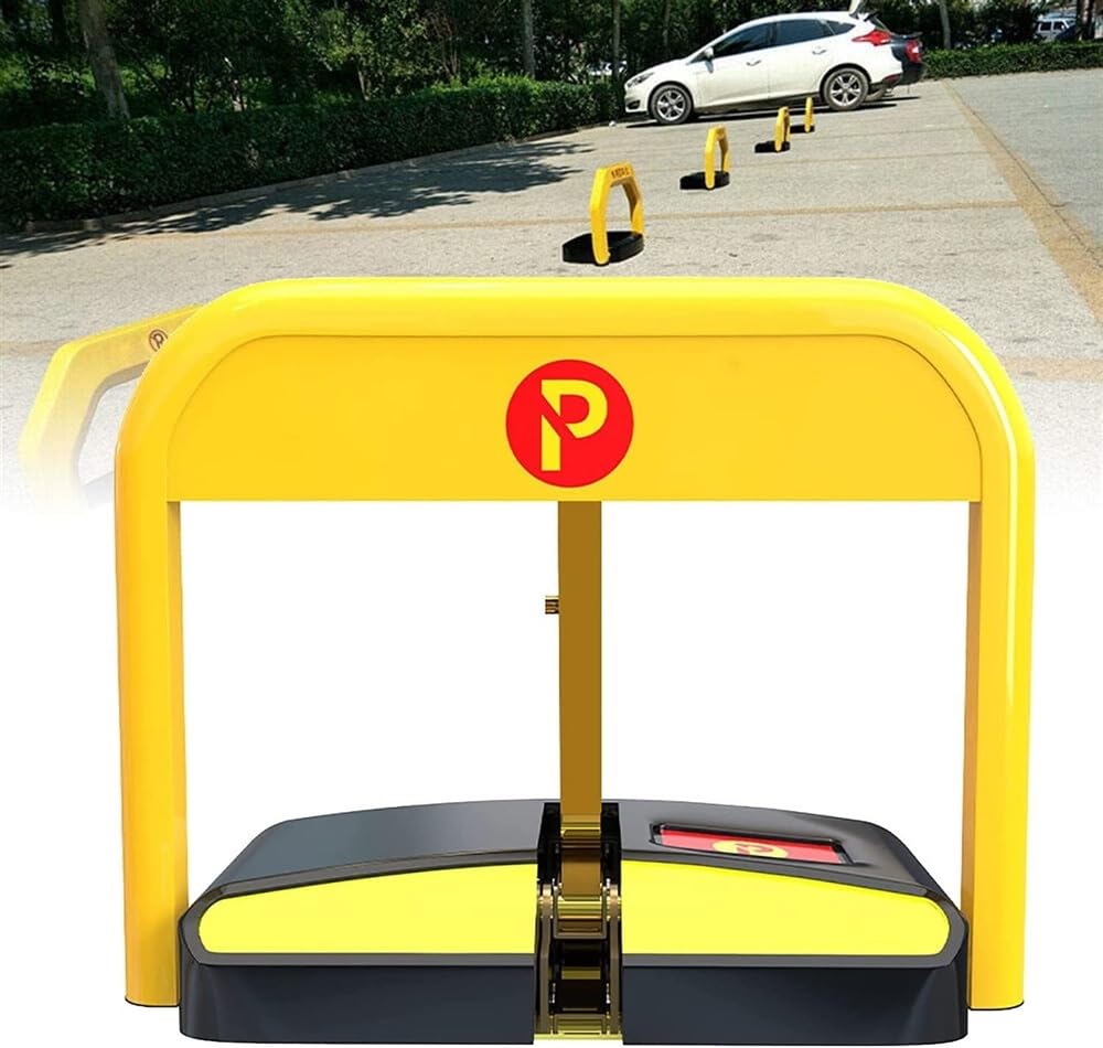 SaryEdge Automatic Parking Barrier, Car Park Driveway Guard Saver Smart Lock Parking Bollard, Replaceable Battery Parking Space Saver Lock IP67 Waterproof,