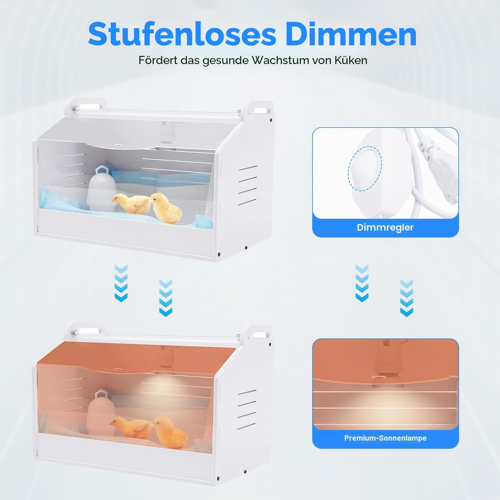 Kükenaufzuchtbox Wärmelampe Heimaufzucht Reptilien und Kleintiere Brutkasten Inkubator 220V Kükenaufzuchtbox