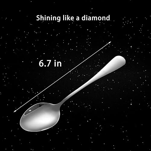 Miniatura 6 de Juego de 16 cucharas de cubiertos de acero inoxidable de grado alimenticio, cucharas de té, cucharas de postre, cucharas de café pequeñas, 5.5