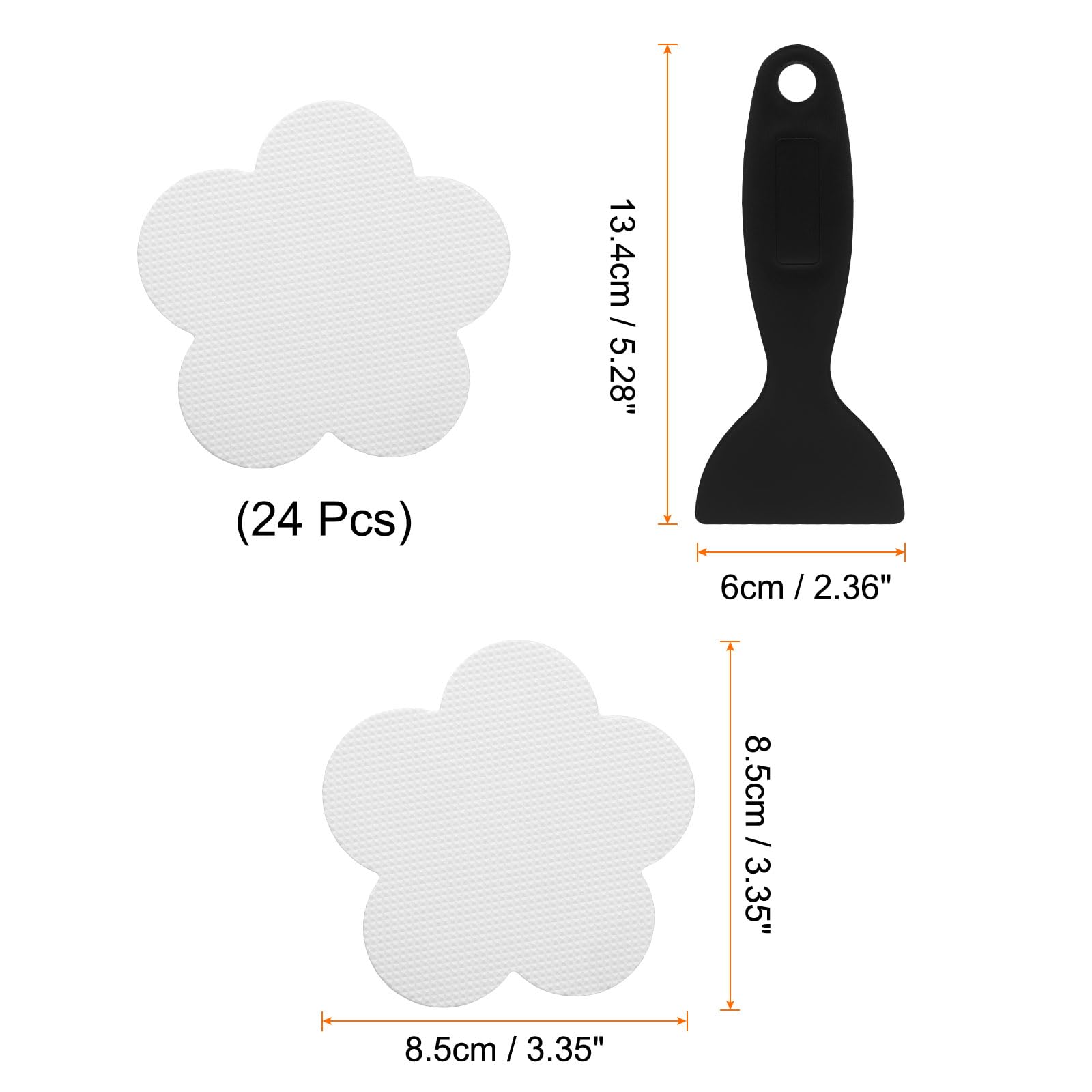 HARFINGTON 24pcs Non Slip Bathtub Stickers Bath Shower Floor 3.3