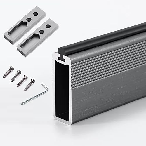 Miniatura 2 de Aluminio Armario De Ropa De Barra, Barra De Armario Armario De Ropa De Barra, Barra De Armario Gris Dorado, Barra De Colgador De Pared Con Soportes