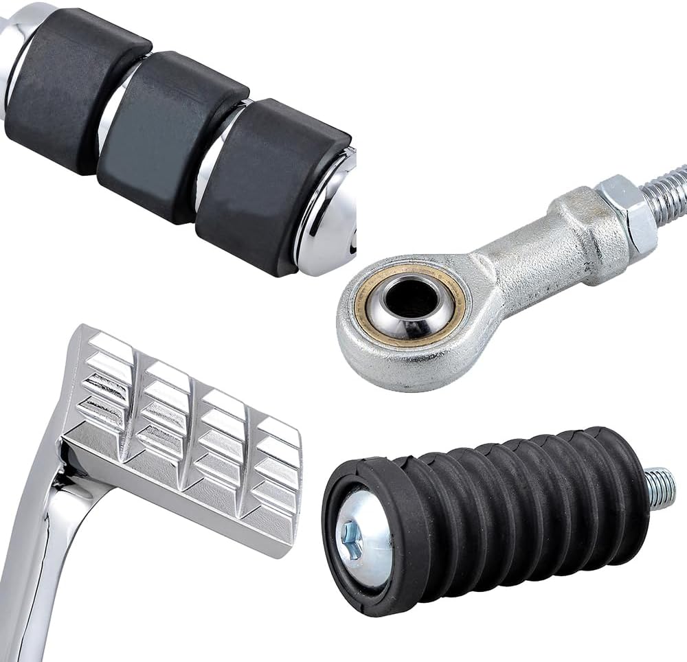 Forward Control Complete Kit Levers Linkages Forwarding Foot Pegs Replacement for Harley Sportster XL883 XL1200 Custom Anniversary 1991-2003 - Chrome Billet CNC Aluminum with Black Rubber