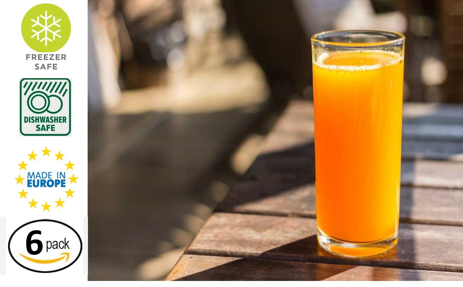 BOHEM'S Vasos pequeños de jugo, vasos de cristal transparente de 5.1 onzas, cristalería para jugo de naranja, agua, leche, café, perfecto para degustación y porciones pequeñas, juego de 6