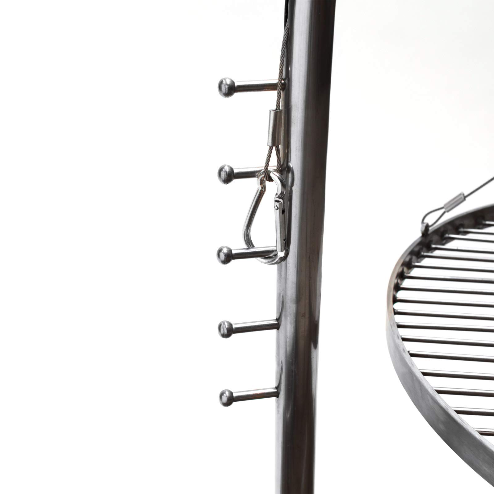 DEMA Schwenkgrill Edelstahl 55cm MURCIA Erdspieß höhenverstellbar | Grillrost Seilzug verstellbar, Edelstahl Grillgalgen, mobiler Garten Schwenkgrill, stabile Outdoor Konstruktion