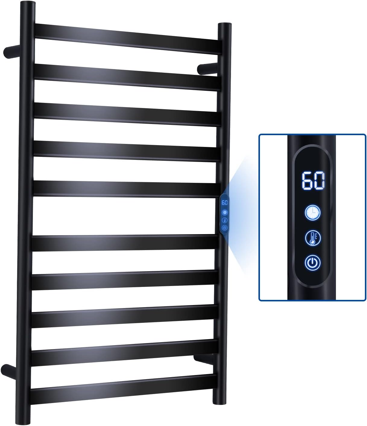 UNIQUE PLUS LIFE Heated Towel Rack, 10 Flat Bars Towel