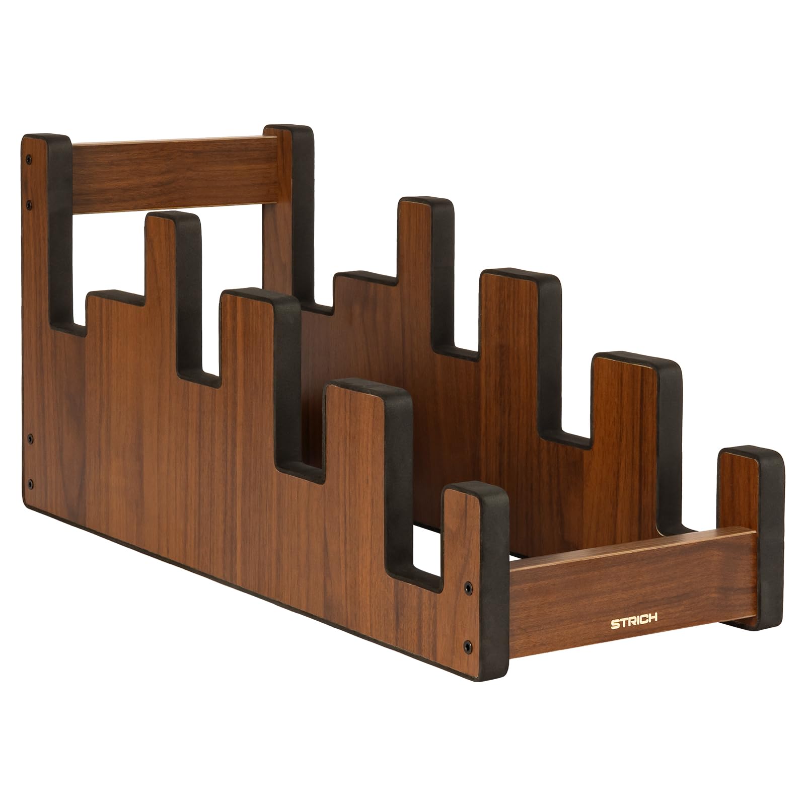 STRICH Support De Guitare En Bois Pour Plusieurs Guitares, Couleur Noyer, L-3E1AW (Pour 3 Guitares Électriques + 1 Guitare Acoustique)