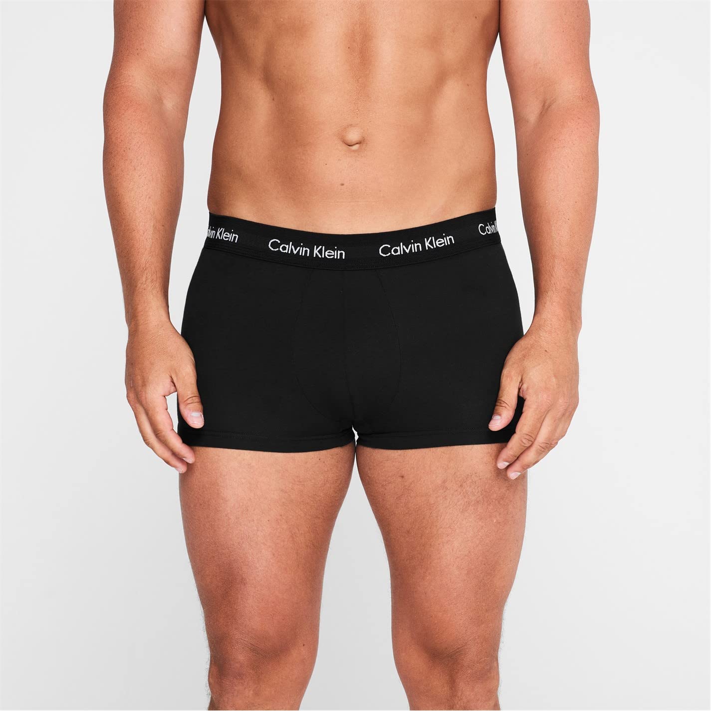 Calvin Klein 3P Low Rise Trunk Bokserki (szorty) Mężczyźni, Czarny/szary Heather/Subdued Logo, M