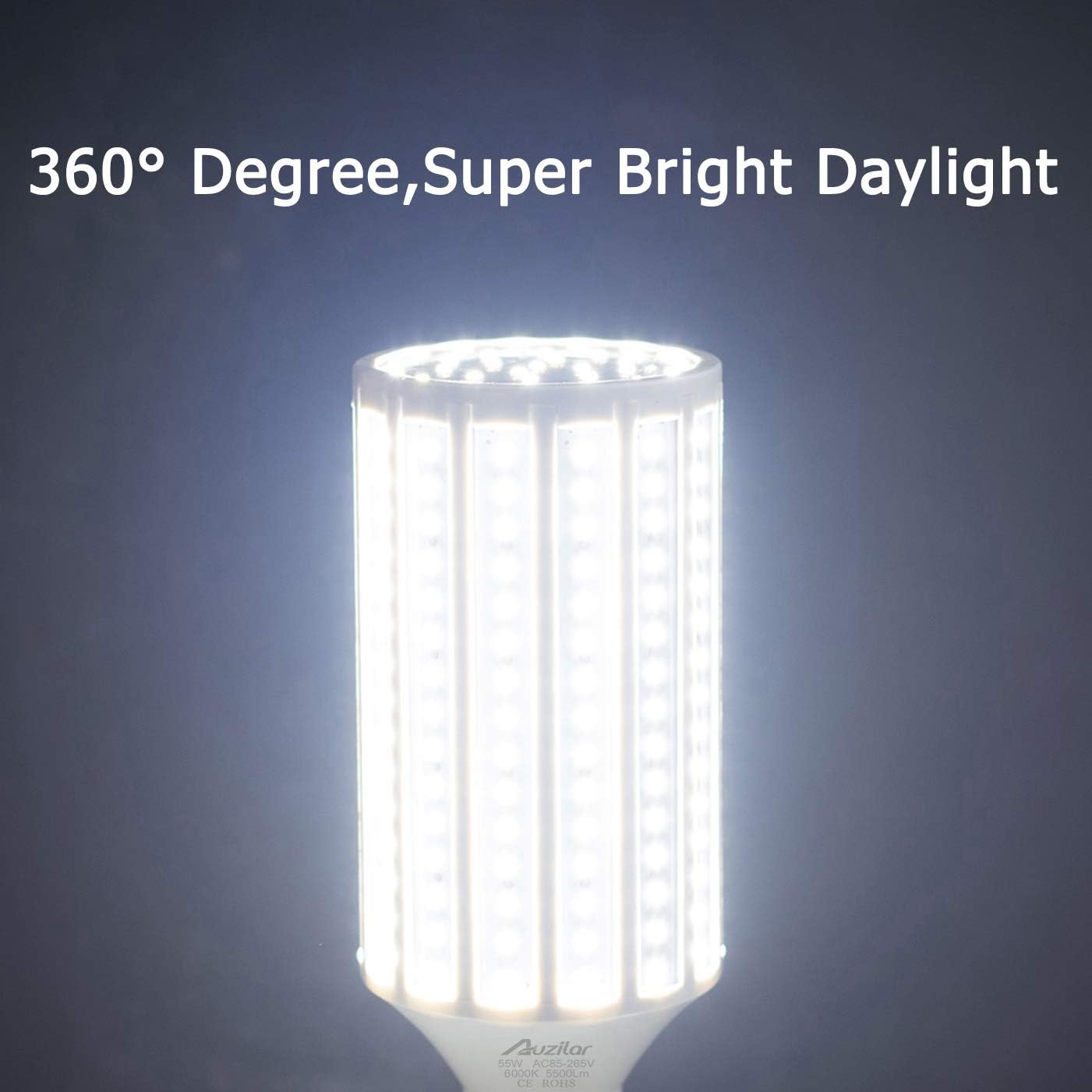 Super Sale 🛒 55W LED Corn Light Bulb (E39 Large Mogul Base) 5500Lm 6000K Cool White Daylight, for Metal Halide HID HPS Replacement Garage Parking Lot High Bay Warehouse Street Lamp Lighting 85V-265V Super Brands 55W LED Corn Light Bulb (E39 Large Mogul Base) 5500Lm 6000K Cool White Daylight, for Metal Halide HID HPS Replacement Garage Parking Lot High Bay Warehouse Street Lamp Lighting 85V-265V