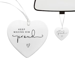 Keep Making Him Proud Memorial Gift – Unbreakable White Heart Hanging Ornament for Loss of Dad – Sympathy Gift for Bereave...