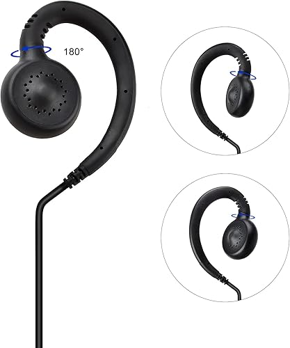 Miniatura 6 de UAYESOK Auricular de 0.138in para recibir o escuchar solamente, con forma de C, altavoz de seguridad de policía, con conectores de audio de 0.138in