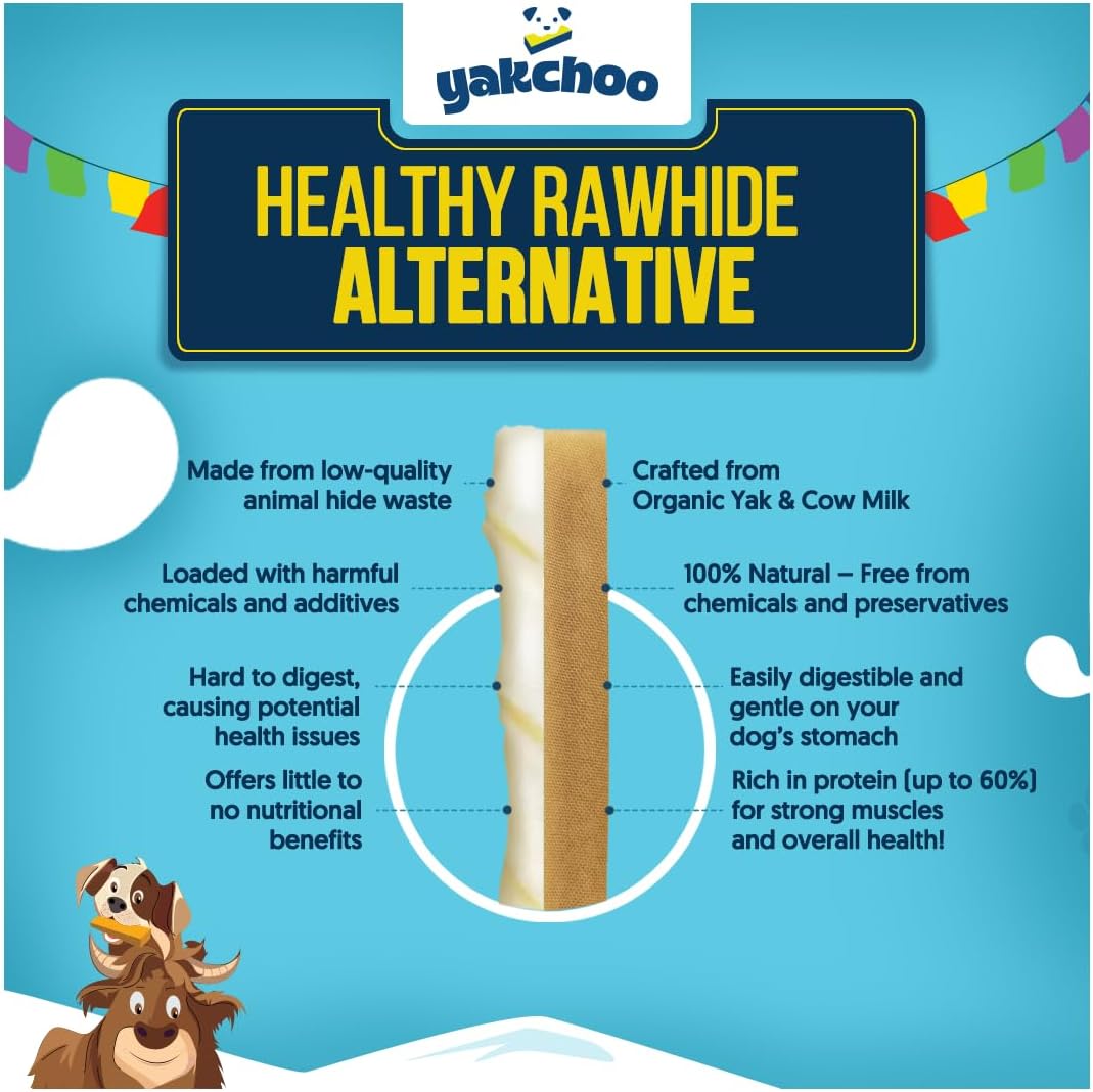 Real Himalayan Dog Chews 100% All Natural Dog Treats for Medium Breed Dog Chews Long Lasting for Aggressive Chewers 60% Protein Dental Chews for Dogs (Medium -4 Chew)