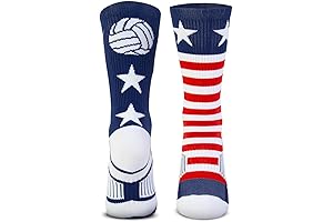 USA Crew Woven Mid-Calf Volleyball Socks in Red, White and Blue