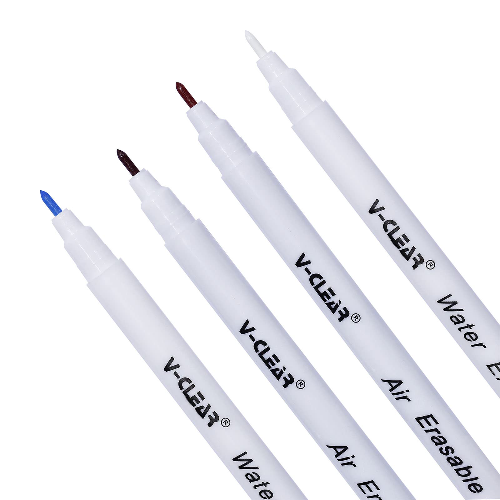Accessoire Marquage Vêtements Lot De 4 Feutres Couture Effaçables - Crayons Et Stylos Pour Tissu, Blanc Violet Rouge Bleu Accessoire Marquage Vêtements Lot De 4 Feutres Couture Effaçables - Crayons Et Stylos Pour Tissu, Blanc Violet Rouge Bleu