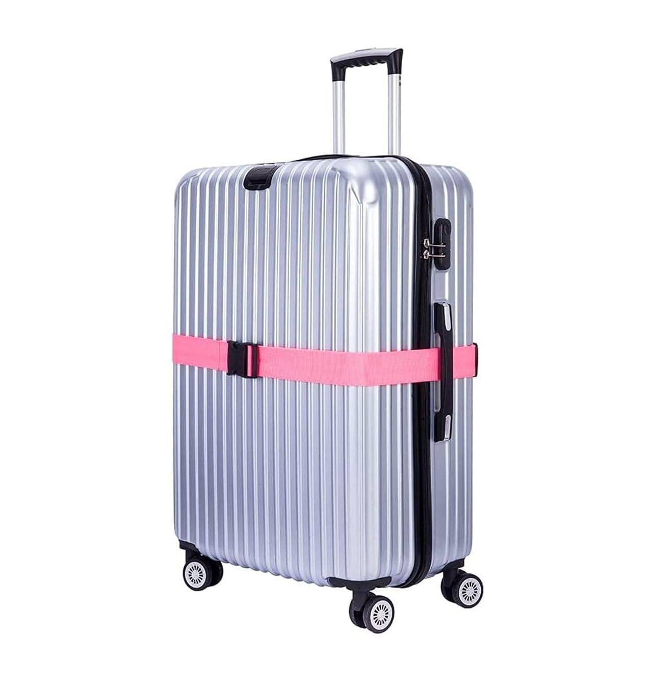 BRLYYO Lot De 2 Sangles à Bagages Réglables - Sangles Croisées Solides Pour Valises, Accessoires Voyage Sécurisés