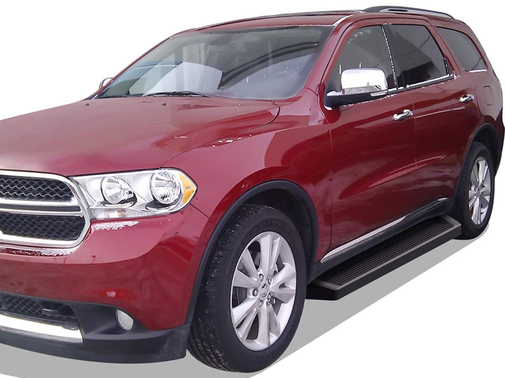 APS Running Boards (Nerf Bars Steps) Compatible with Dodge Durango 2011-2025 (Will Not Fit Models with OE Skirt Cladding or Diesel Model) (Drilling Required) (Black Powder Coated Board Style)