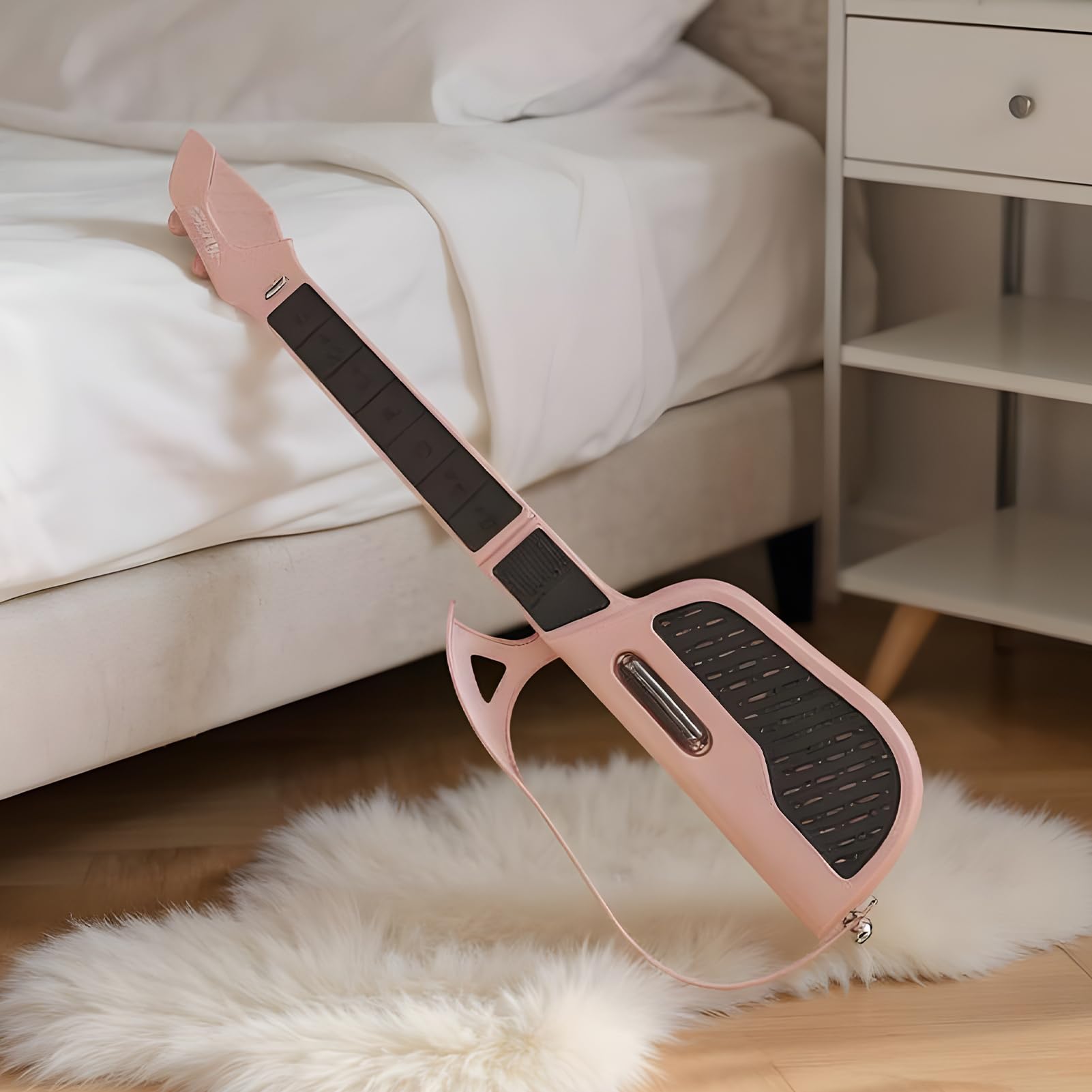 Intelligente Gitarre | Saiteninstrument ohne Saiten, faltbare Reisegitarre mit integriertem Automatikmodus und LED-Lichtführung | für Erwachsene, Familie, Outdoor, Party